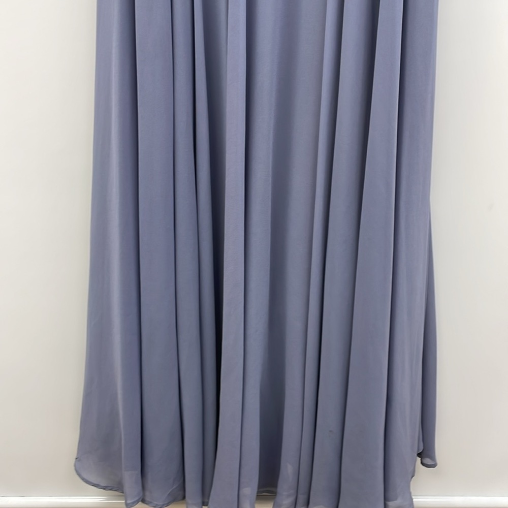 Jenny Yoo Slate Blue Spaghetti-Strap Chiffon Maxi Dress - Picture 6 of 12